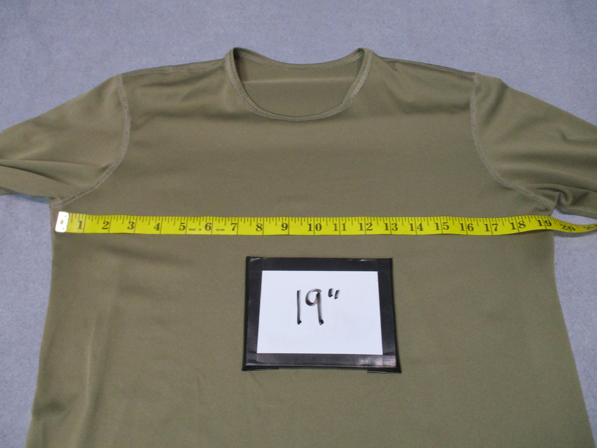 Milliken Military Silkweight Base Layer Top in Tan 499, estimated XS, front view