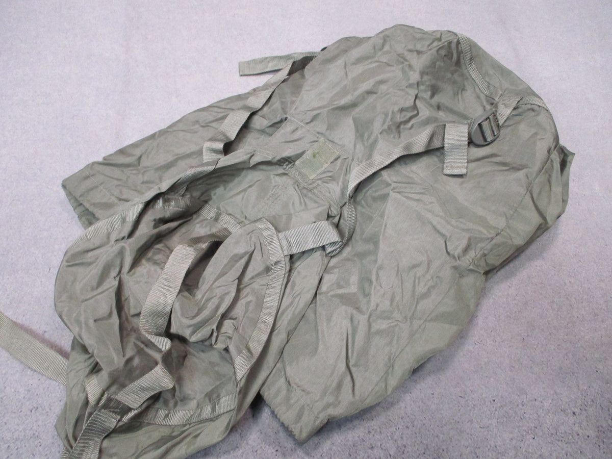 USGI US Army small compression stuff sack in urban gray, compact military gear bag folded for storage
