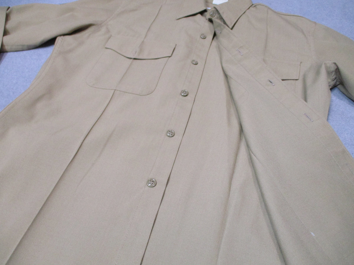 USGI USMC khaki dress uniform shirt by DSCP Valor Collection, men's 16x37 with LCpl rank insignia