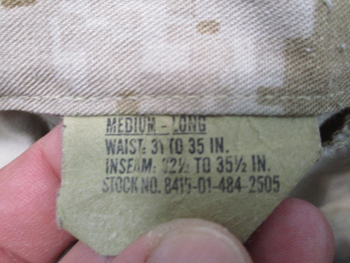 USMC Desert MARPAT MCCUU Trousers Medium Long 8415-01-484-2505 Used Repair