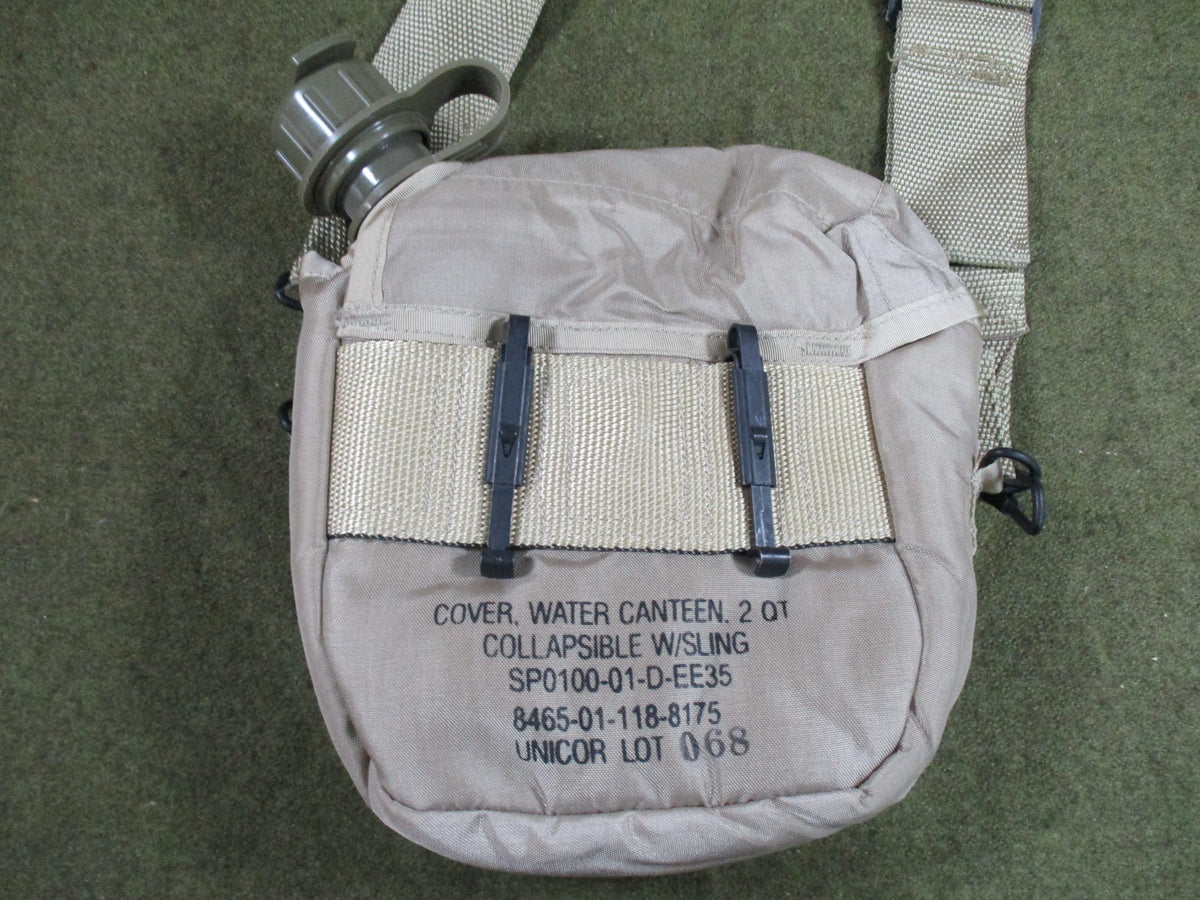 USGI 2 Quart Canteen Desert Tan Cover Strap 2001 SKILCRAFT Used