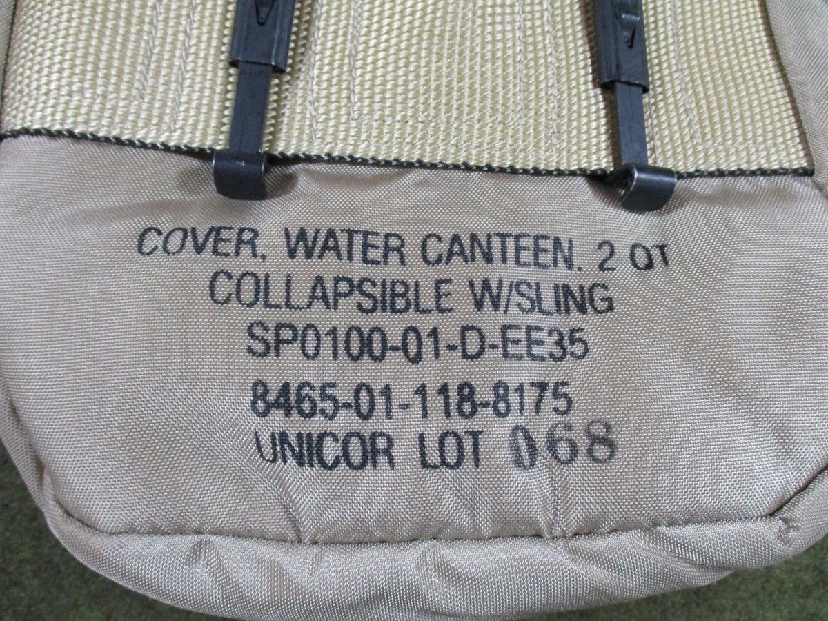USGI 2 Quart Canteen Desert Tan Cover Strap 2001 SKILCRAFT Used