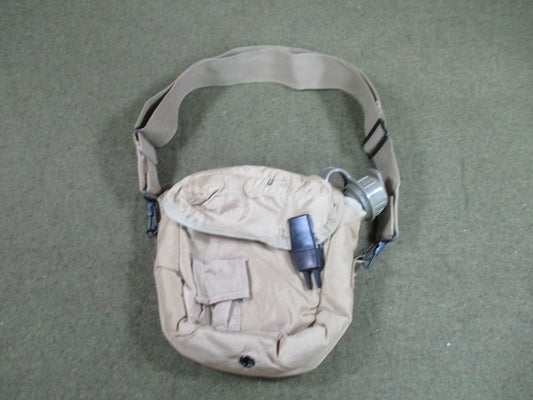 USGI 2 Quart Canteen Desert Tan Cover Strap 1997 Cracked Cap Retainer