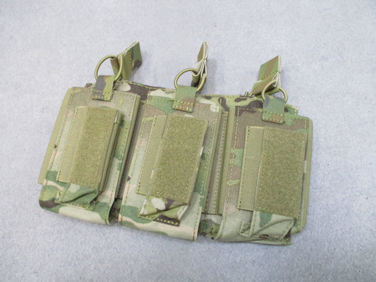 Spanker Triple Kangaroo Rifle Pistol Magazine Pouch MOLLE Camo Excellent
