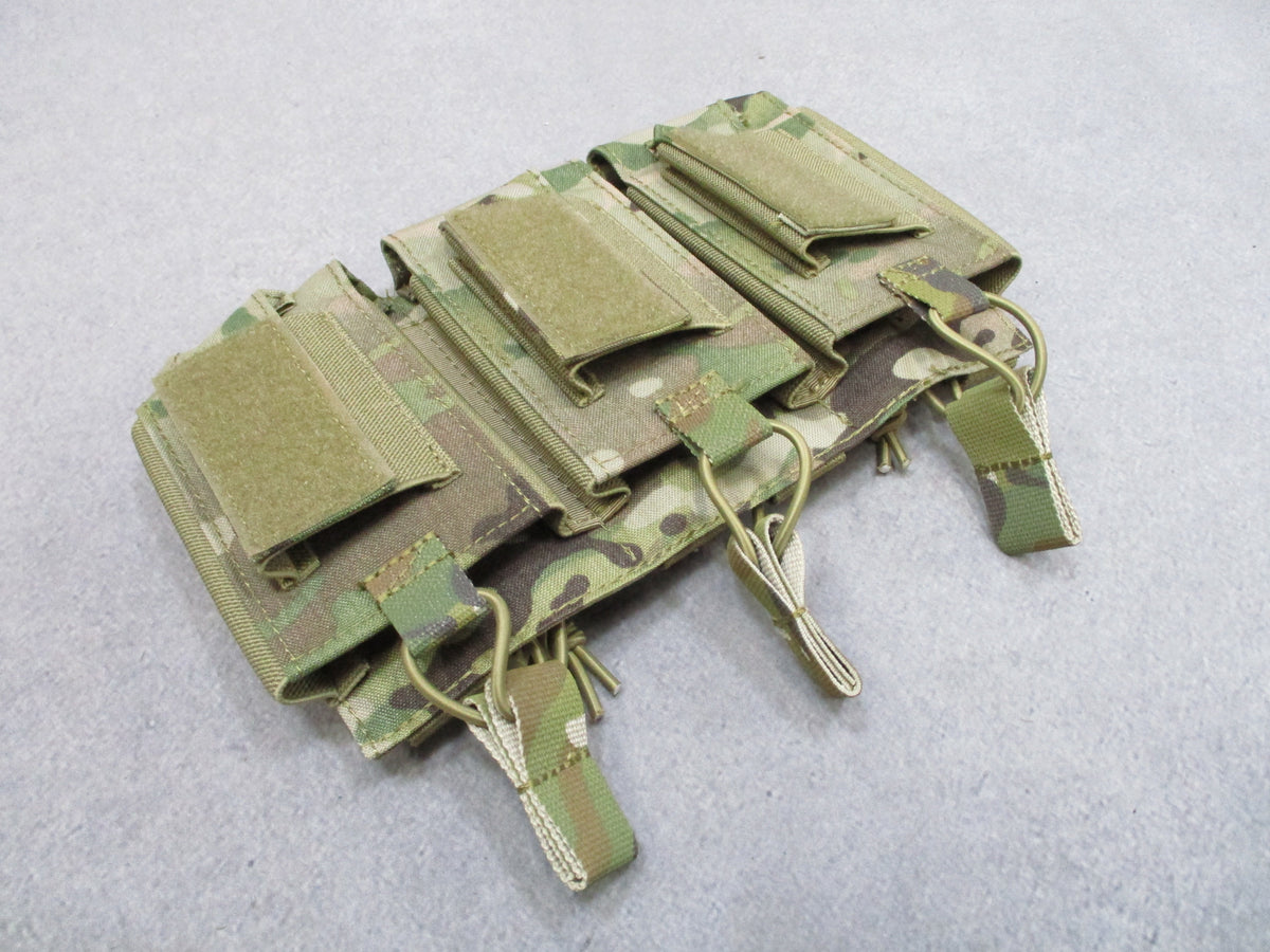 Spanker Triple Kangaroo Rifle Pistol Magazine Pouch MOLLE Camo Excellent