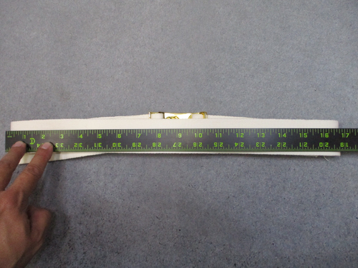 USMC White Dress Blues Belt Gold Tone EGA Buckle Adjustable Used