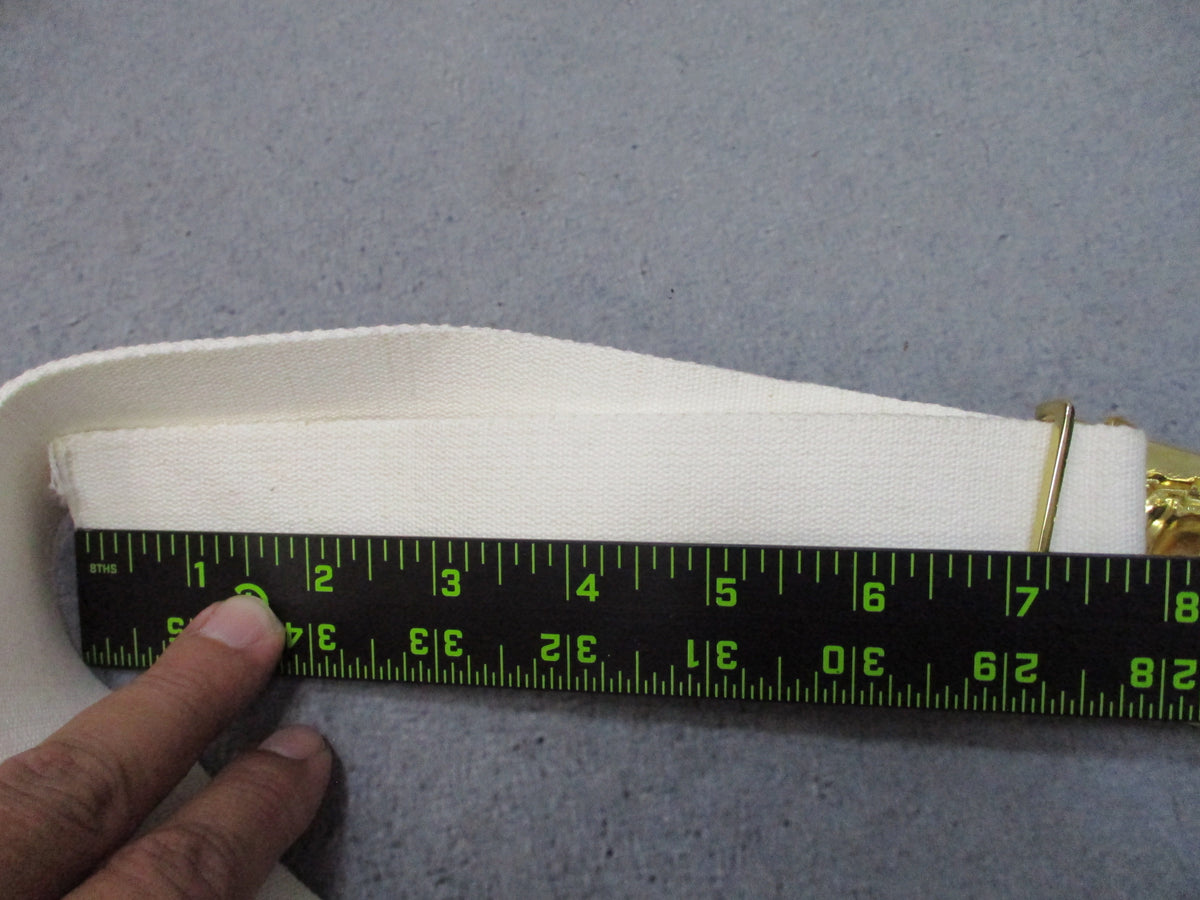 USMC White Dress Blues Belt Gold Tone EGA Buckle Adjustable Used