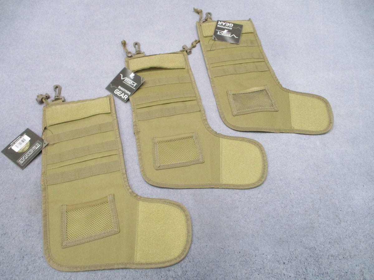VISM NcSTAR Tactical Christmas Stockings 3PK Tan MOLLE NWT CNSTKG2987T