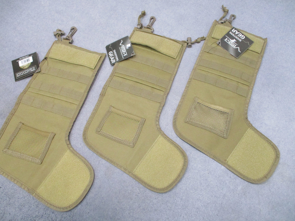 VISM NcSTAR Tactical Christmas Stockings 3PK Tan MOLLE NWT CNSTKG2987T