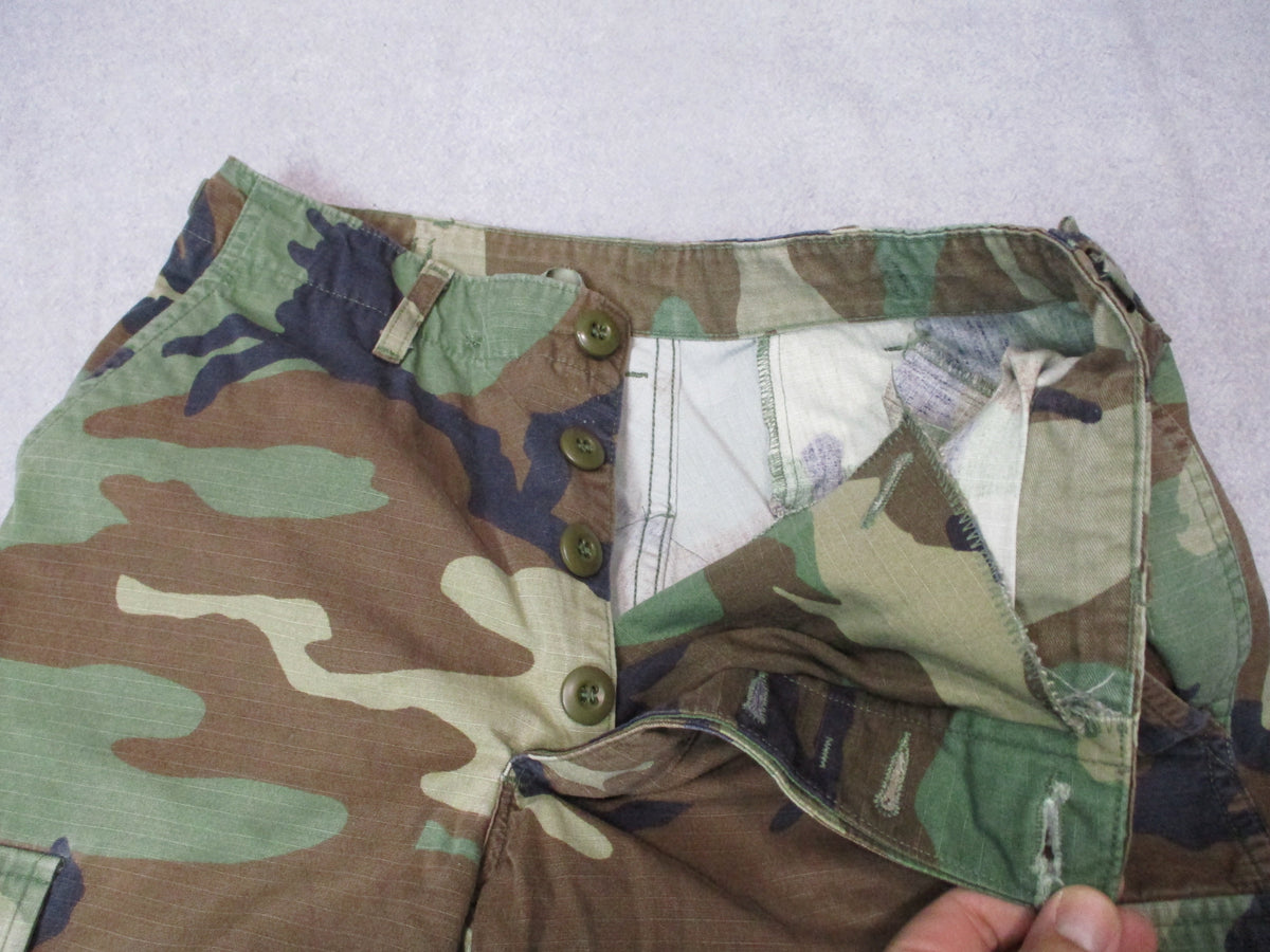 USGI Woodland BDU Trousers Small Short 27-31 NSN 8415-01-390-1062 Used