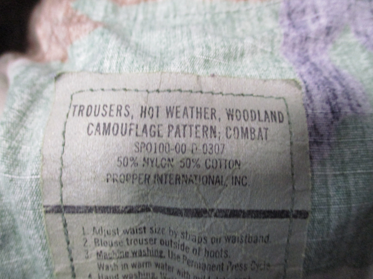USGI Woodland BDU Trousers Small Short 27-31 NSN 8415-01-390-1062 Used