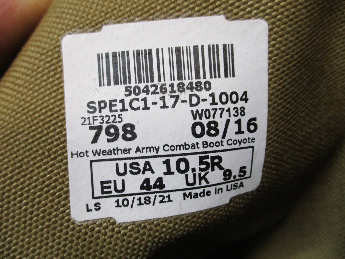Rocky 798 US Army Hot Weather Combat Boots Coyote 10.5R SPE1C1-17-D-1004