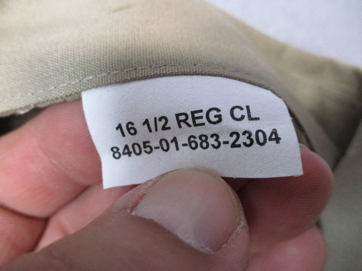 Genuine US Army Class 3 Heritage Tan 566 S/S Shirt 16.5R NSN 8405-01-683-2304