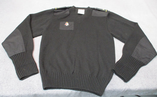 Military Equipment Corporation of America Black Commando V-Neck Sweater Small