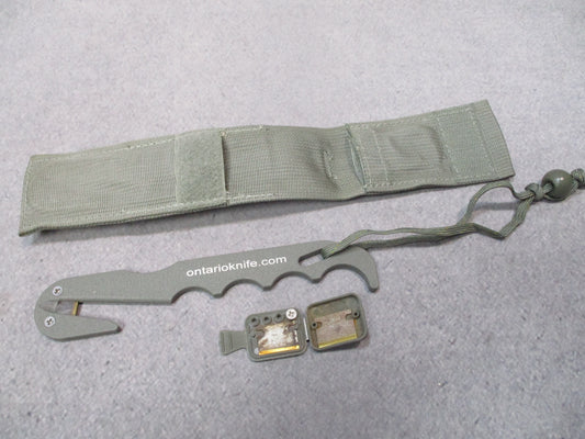 Ontario Knife USGI Model 1 Strap Cutter Rescue Hook Foliage Green w/ Spares