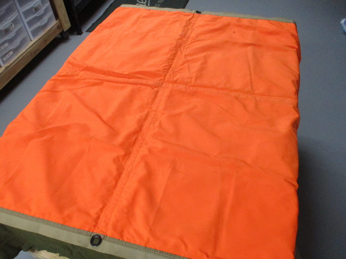 Orange tan NVEC military signal panel, 49x49 inches, USGI surplus visual thermal combat ID signal panel for military use.