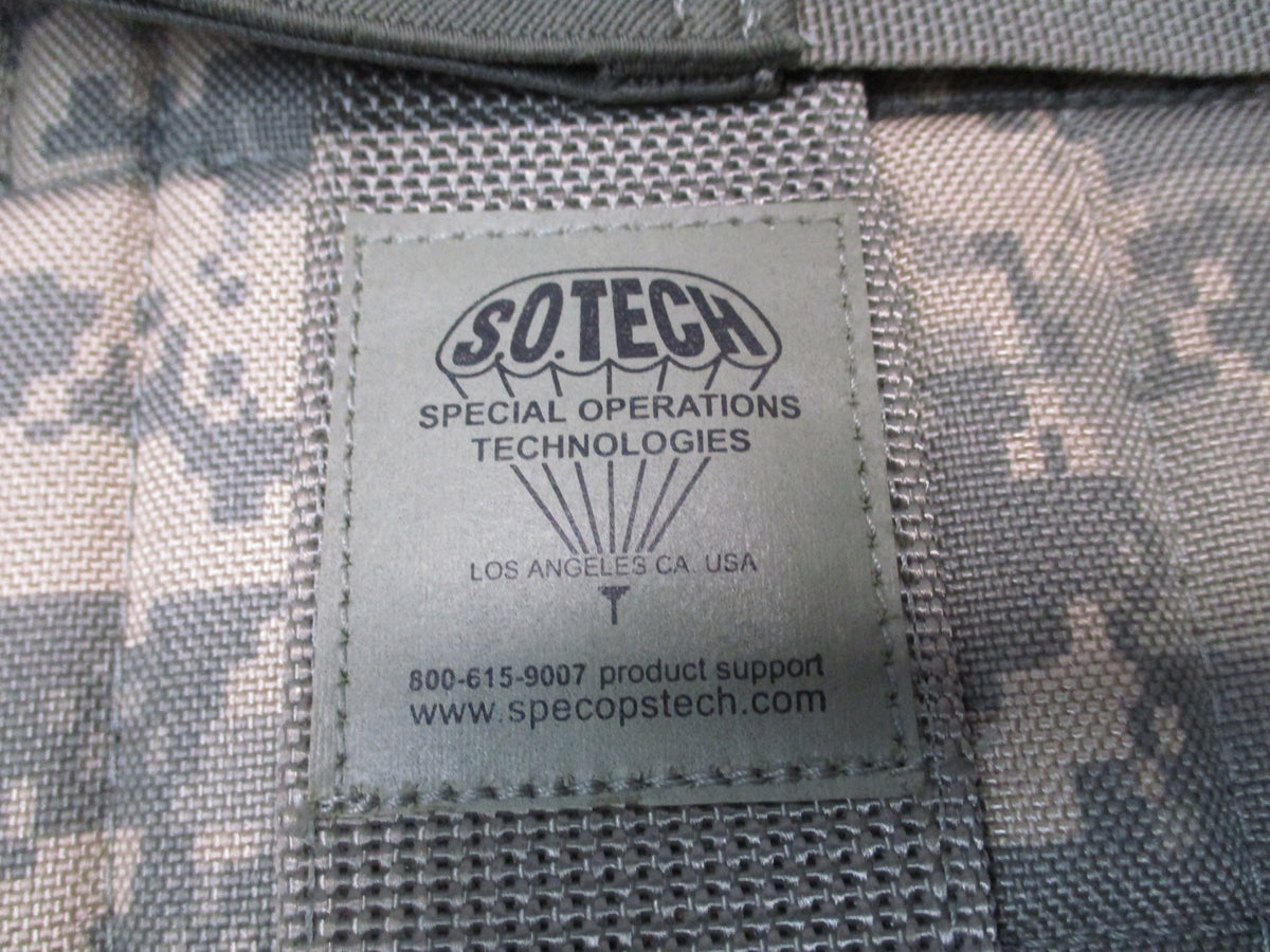 S.O.TECH ACU UCP MOLLE tactical drop leg platform with adjustable straps and multiple pouches for military and tactical use