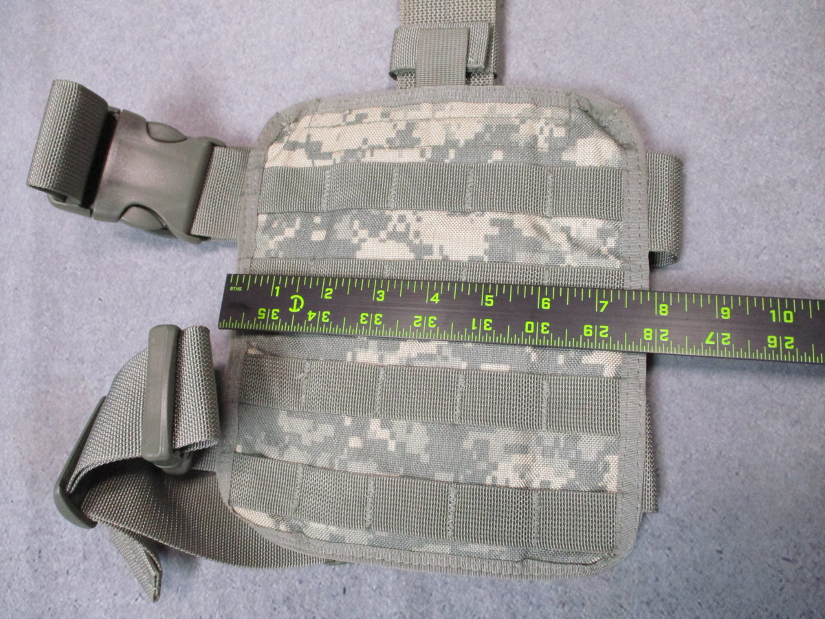 S.O.TECH ACU UCP MOLLE tactical drop leg platform with adjustable straps and MOLLE webbing for tactical gear attachment.