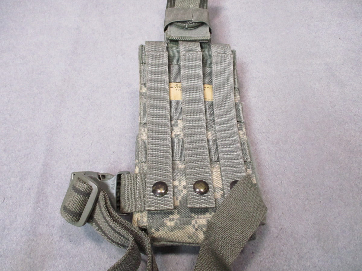 Eagle Industries UH-92F UCP universal drop leg holster with MOLLE attachment, shown with adjustable straps and ambidextrous design.