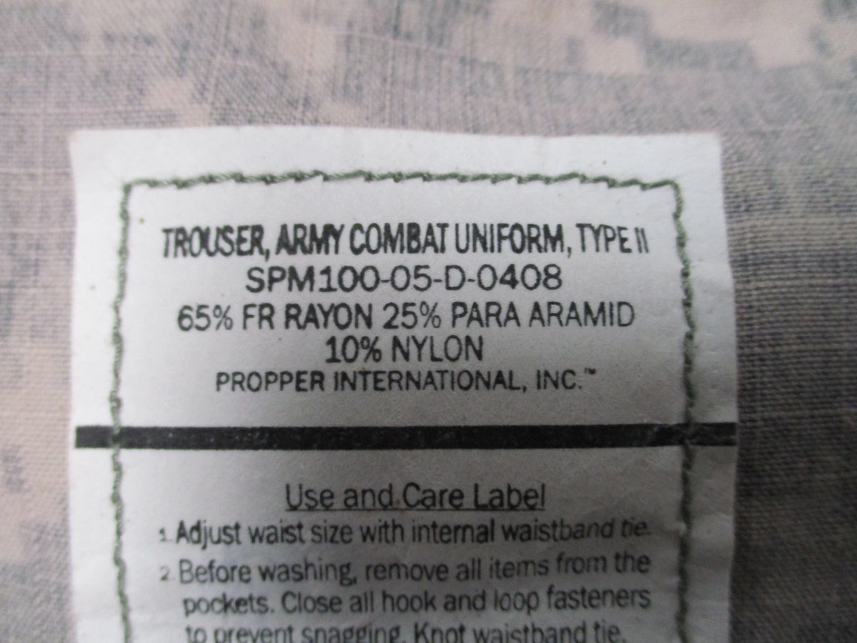 US Army ACU UCP Trousers Large Long NSN 8415-01-573-6148 New With Tags