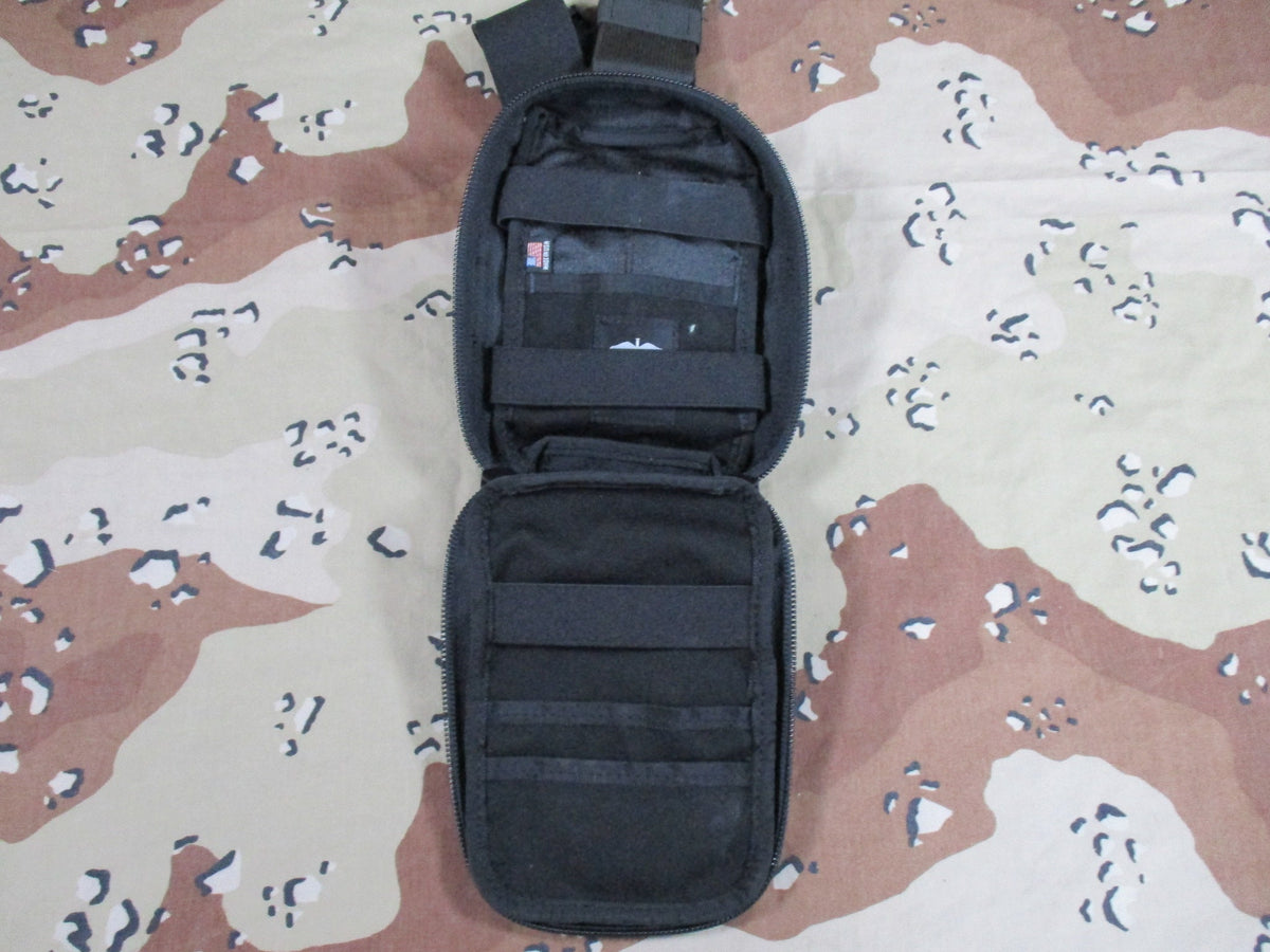 Tactical Medical Solutions Black Drop Leg IFAK Medical Pouch Empty Used