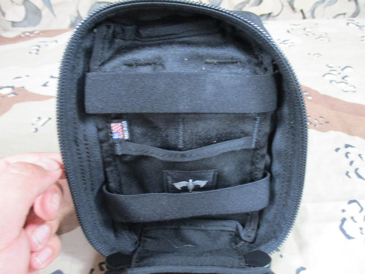 Tactical Medical Solutions Black Drop Leg IFAK Medical Pouch Empty Used