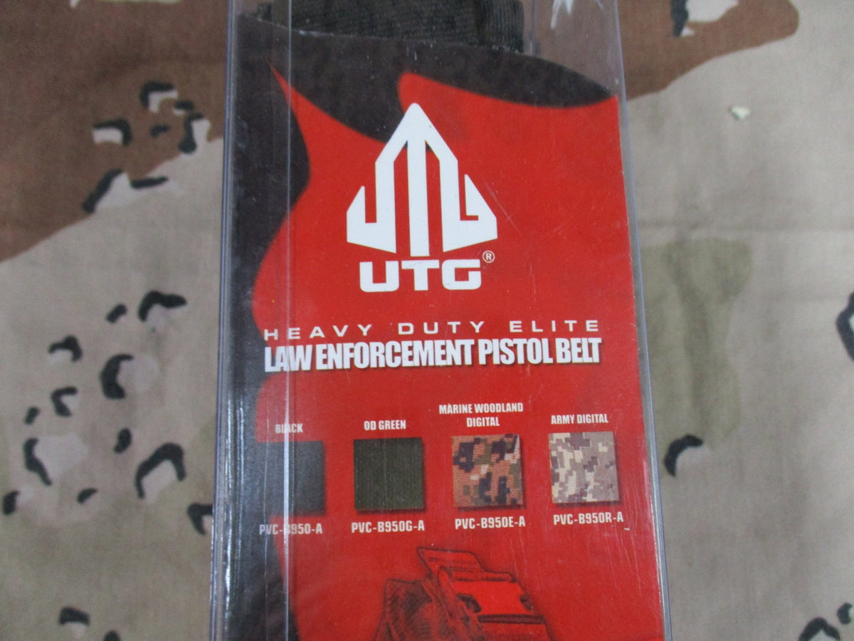 UTG PVC-B950-A Black 2 Inch Duty Pistol Belt 30-52 Waist 2 Mag Pouches New