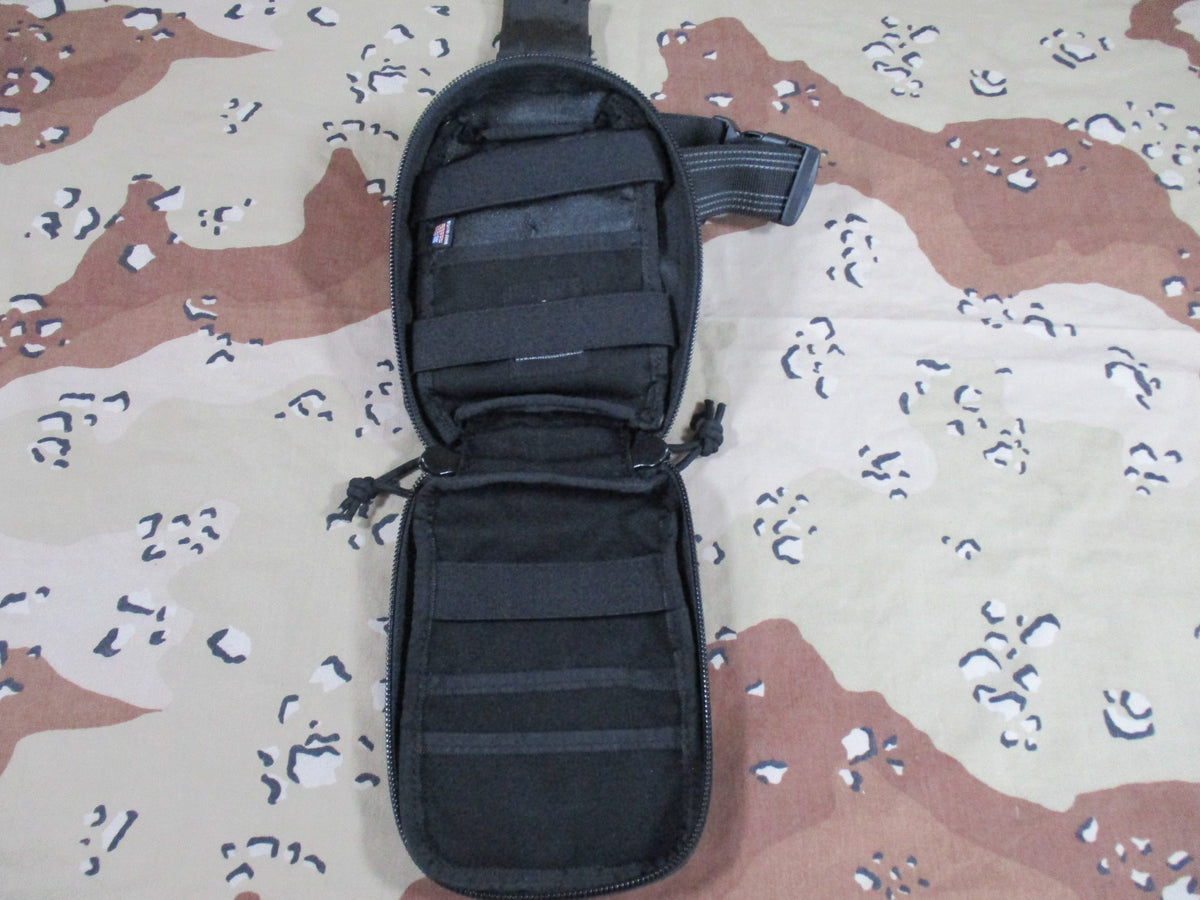 Tactical Medical Solutions Black Drop Leg IFAK Medical Pouch Empty Used
