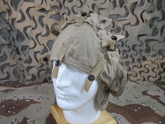 Naval Flight Deck Crewman Khaki Helmet Fabric Liner 7 1/2 Dow Cover Used