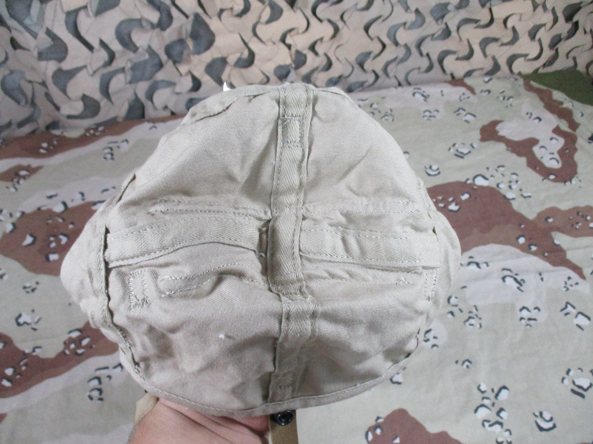 Naval Flight Deck Crewman Khaki Helmet Fabric Liner 7 1/2 Dow Cover Used