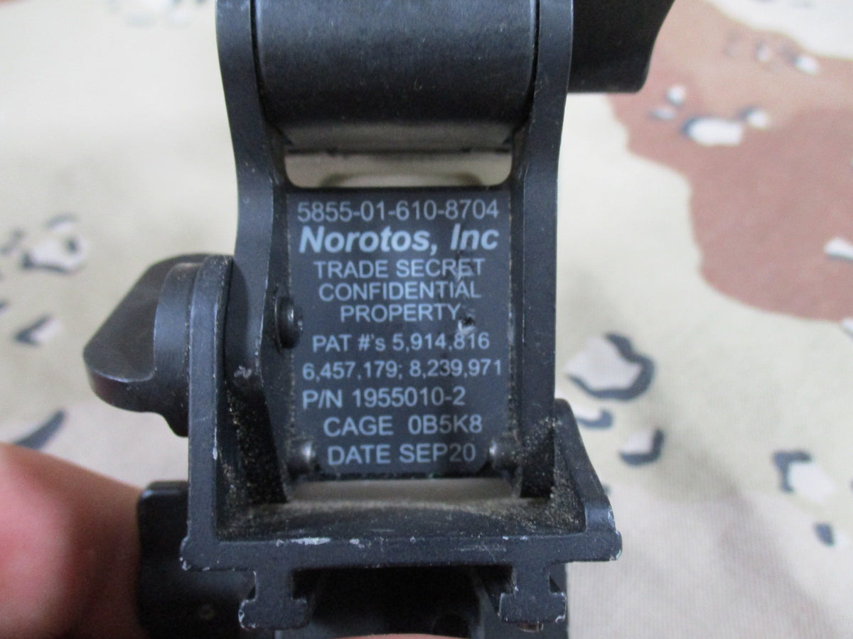 Norotos RHNO II Helmet Mount with Plate 1955010-2 USGI PVS-7 PVS-14 Used