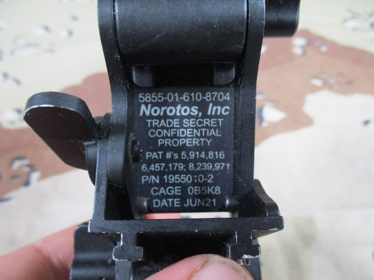 Norotos RHNO II Helmet Mount with Plate 1955010-2 USGI PVS-7 PVS-14 Used