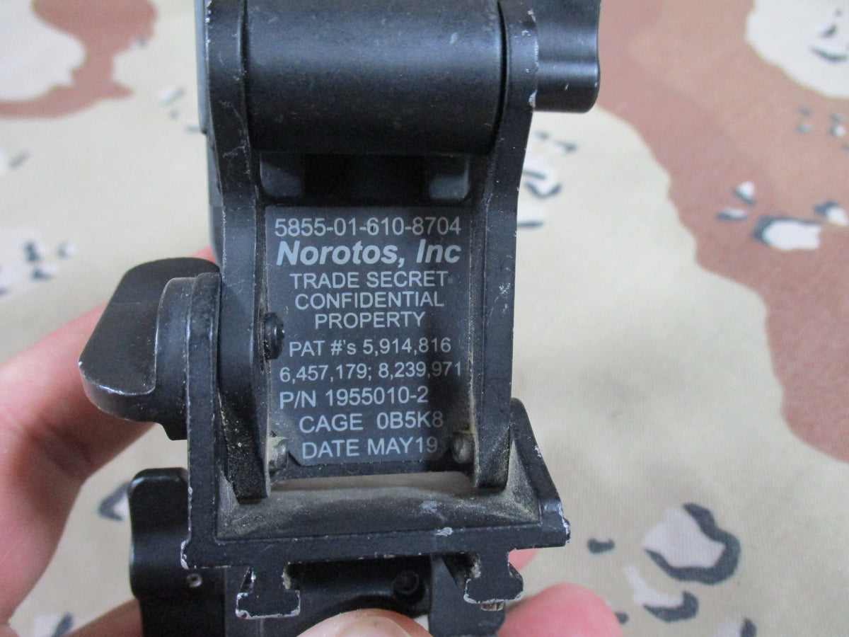 Norotos RHNO II Helmet Mount with Plate 1955010-2 USGI PVS-7 PVS-14 Used