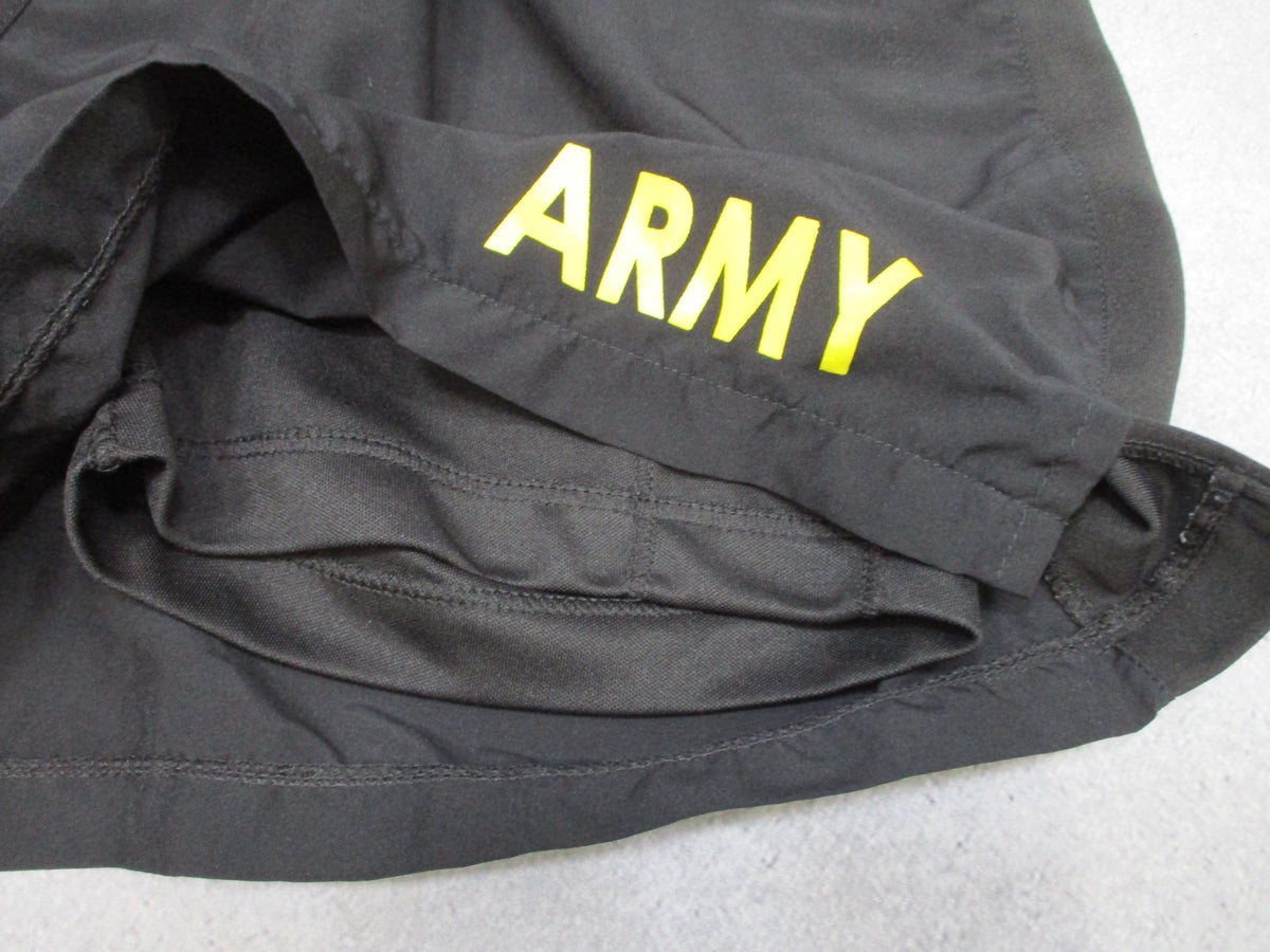 US Army APFU PT Shorts Large Black Yellow ARMY Physical Fitness Trunks
