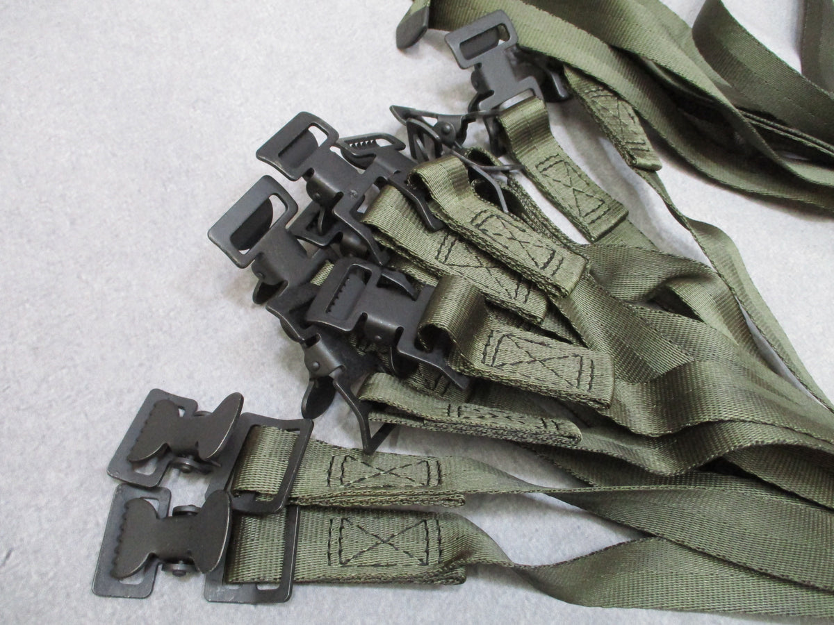 12 Pack Military Webbing Straps 1 x 65 in Olive Drab Metal Buckle 8690482
