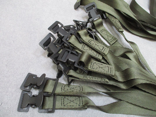 12 Pack Military Webbing Straps 1 x 65 in Olive Drab Metal Buckle 8690482