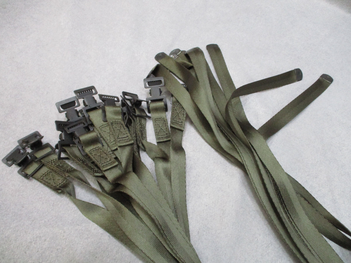 12 Pack Military Webbing Straps 1 x 65 in Olive Drab Metal Buckle 8690482