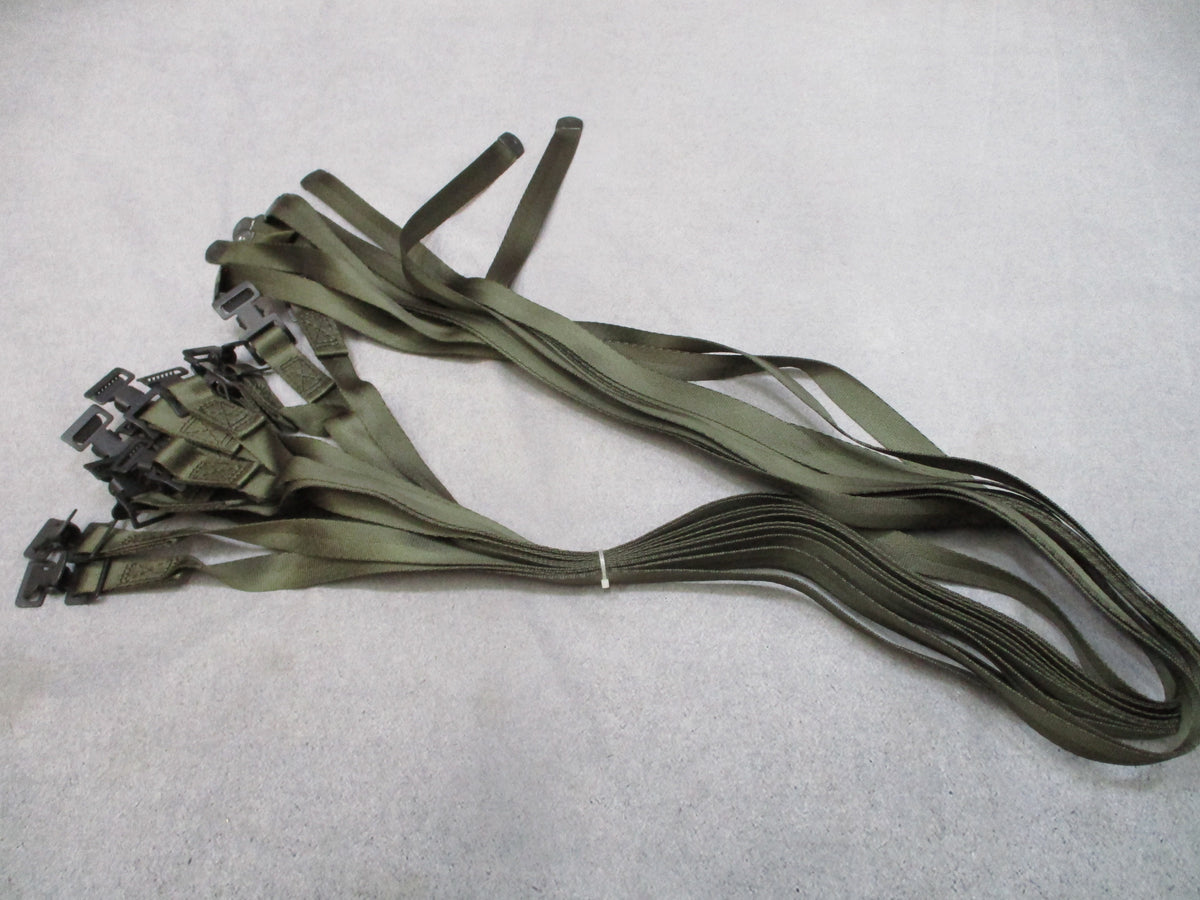 12 Pack Military Webbing Straps 1 x 65 in Olive Drab Metal Buckle 8690482