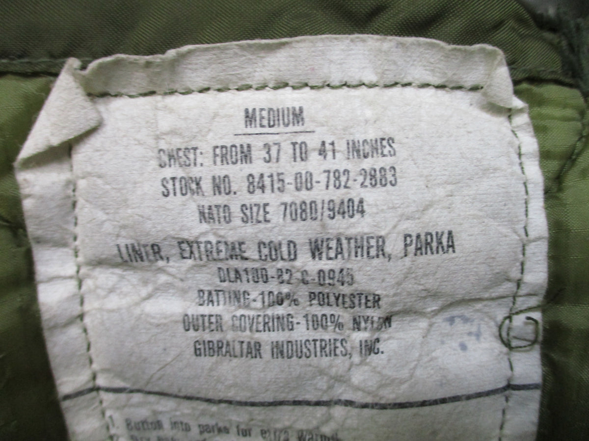USGI M-65 OD Green Fishtail Parka Large Regular NSN 8415-00-782-3219