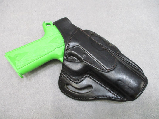 Texas 1836 Leather Pancake Holster 1911 Black OWB Belt Thumb Break