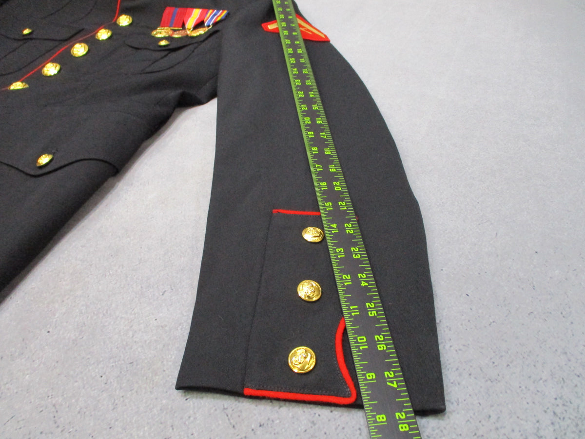 USMC Dress Blue Coat 48L Crown Clothing Marine Corps Jacket Rank Medals