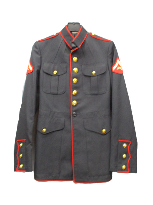 USMC Dress Blue Coat 41L Crown Clothing Poly Wool Marine Corps Uniform Jacket
