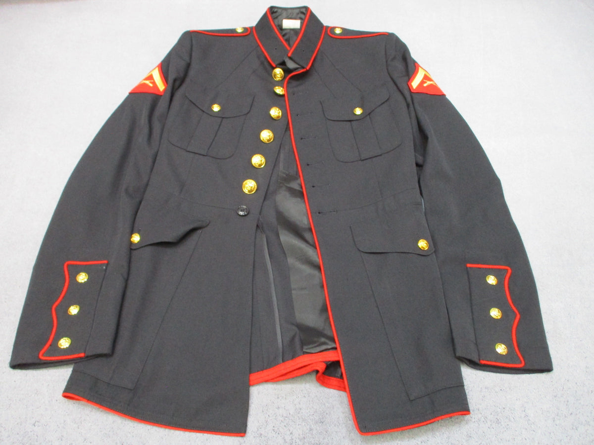 USMC Dress Blue Coat 41L Crown Clothing Poly Wool Marine Corps Uniform Jacket