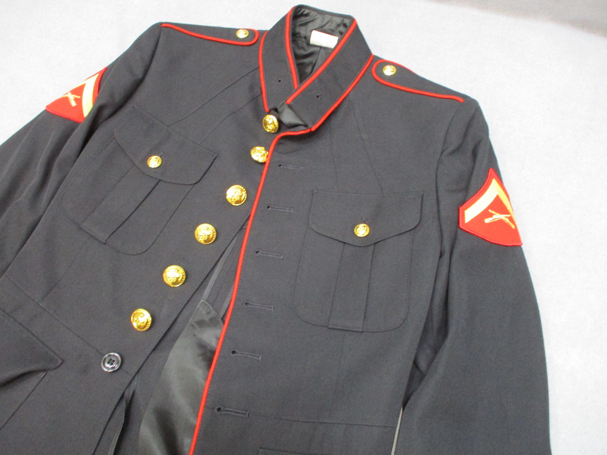 USMC Dress Blue Coat 41L Crown Clothing Poly Wool Marine Corps Uniform Jacket
