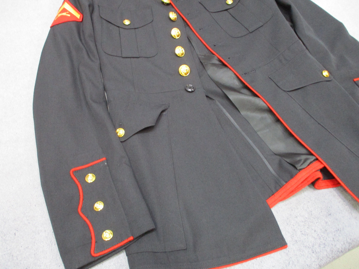 USMC Dress Blue Coat 41L Crown Clothing Poly Wool Marine Corps Uniform Jacket