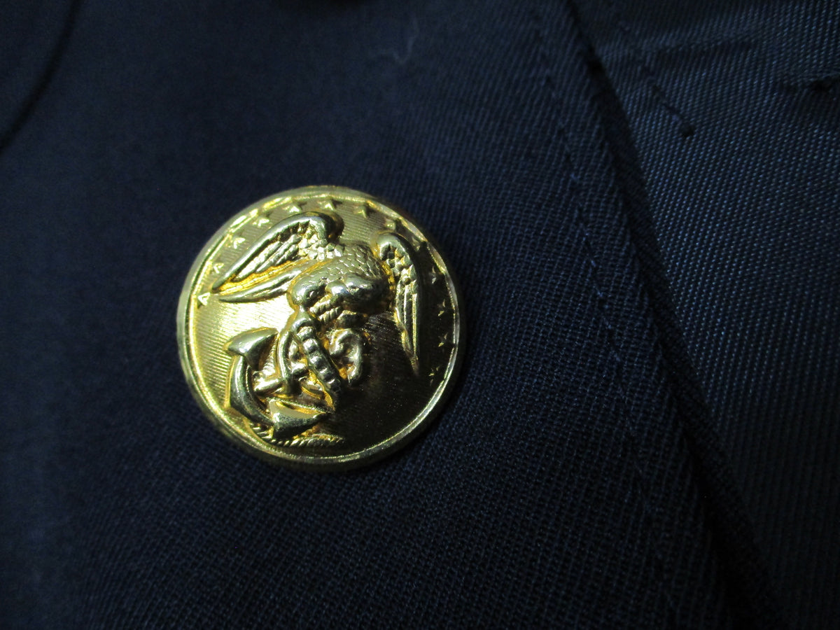 USMC Dress Blue Coat 41L Crown Clothing Poly Wool Marine Corps Uniform Jacket