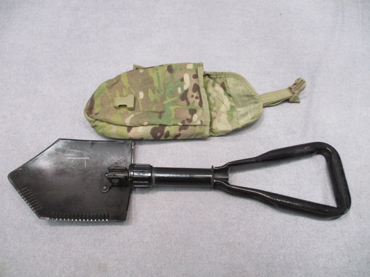 USGI Ames 1985 Folding Entrenching Tool E-Tool Shovel w MultiCam MOLLE II Pouch