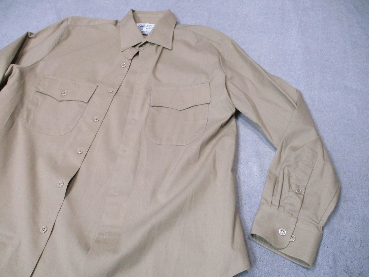 US Army AGSU Men's Heritage Tan 566 Long Sleeve Shirt 22.5in Pit to Pit
