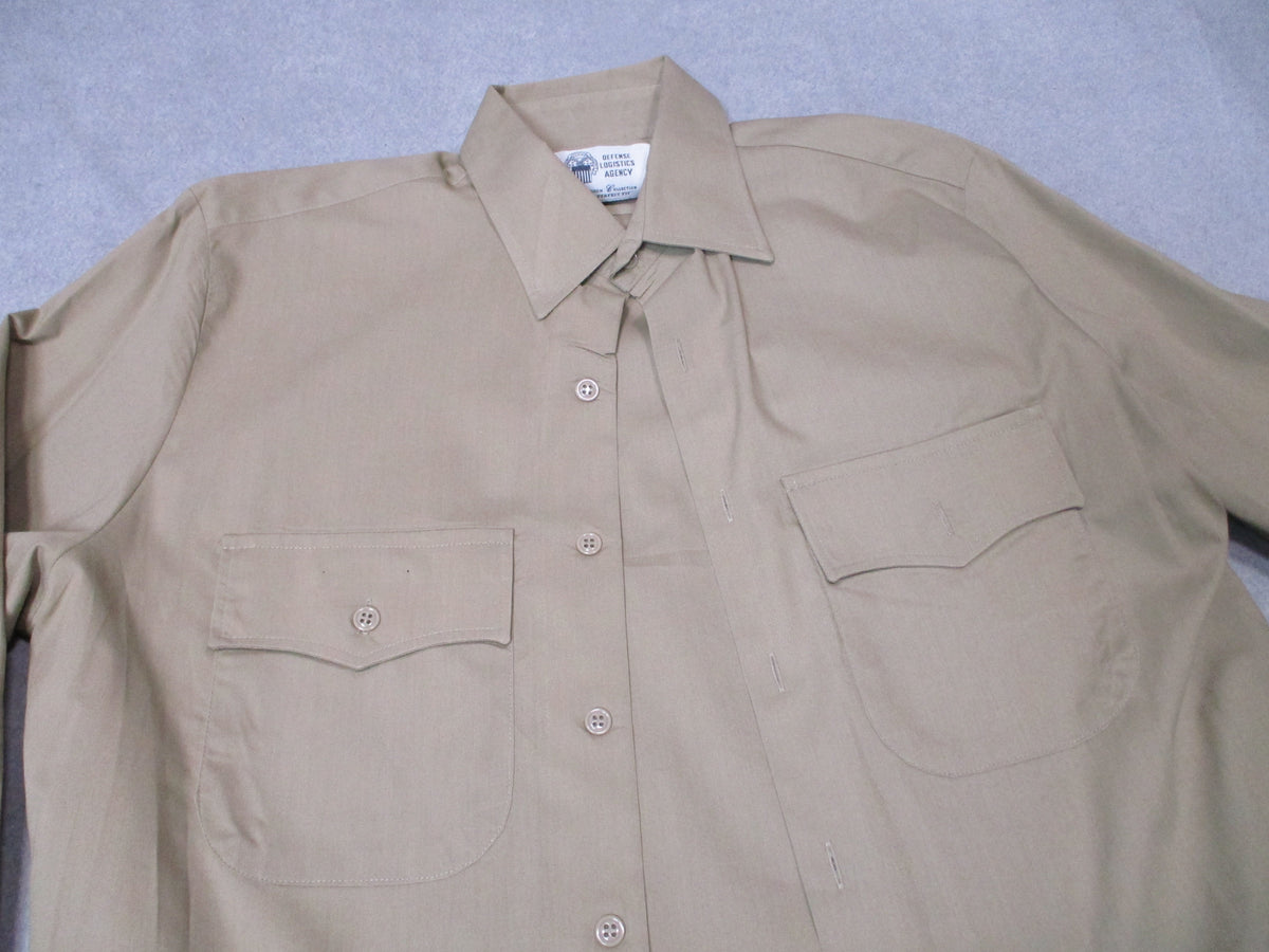 US Army AGSU Men's Heritage Tan 566 Long Sleeve Shirt 22.5in Pit to Pit