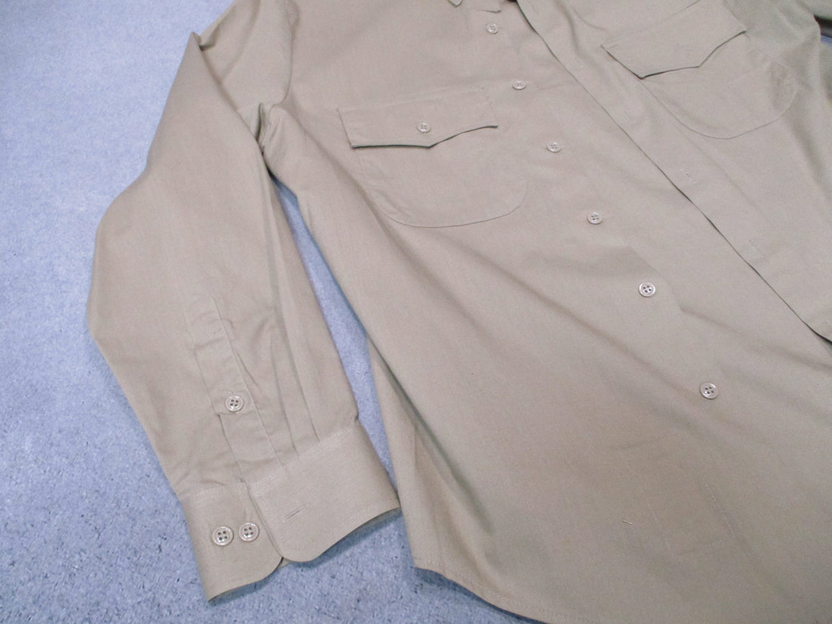 US Army AGSU Men's Heritage Tan 566 Long Sleeve Shirt 22.5in Pit to Pit